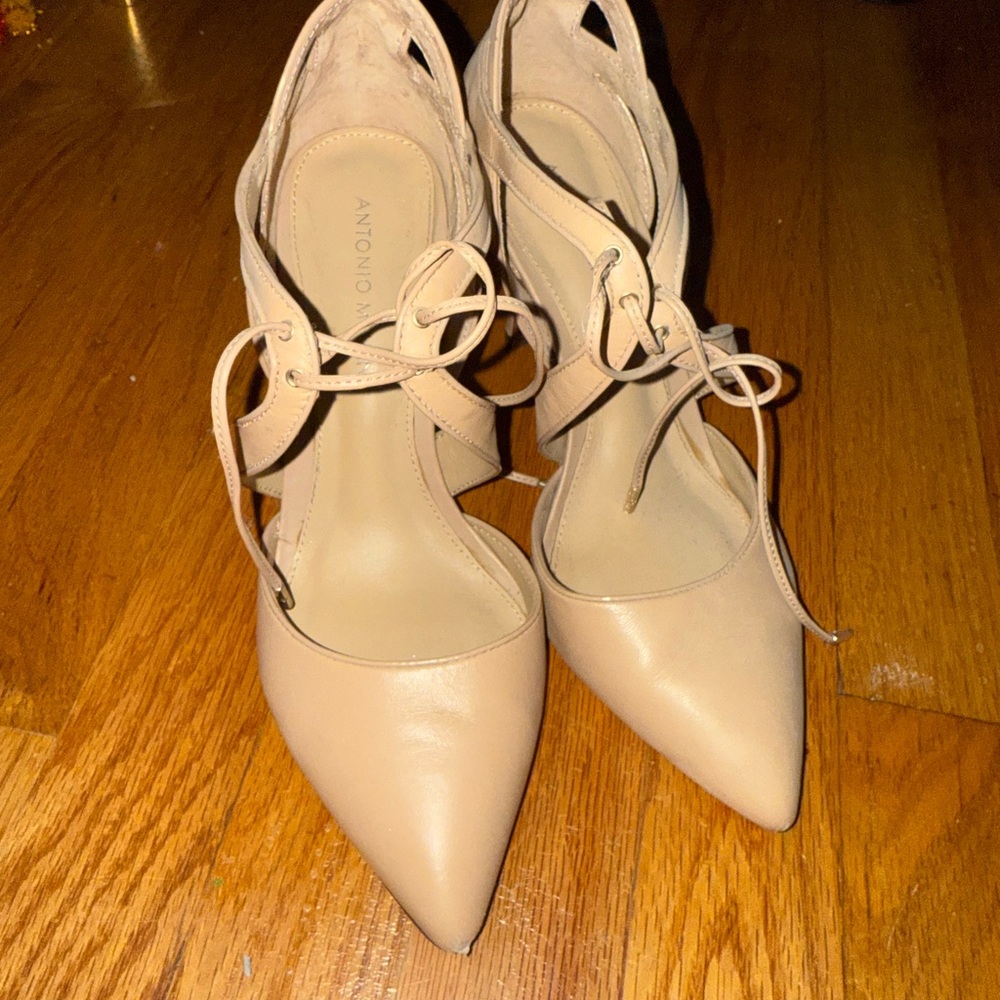 ANTONIO MELANI Beige Lace-Up Heels